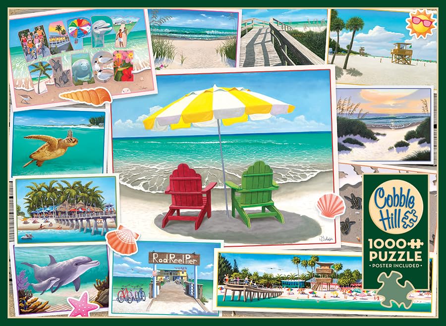 Cobble Hill 1000 Piece Puzzle - Happy Place- Sample Poster Included