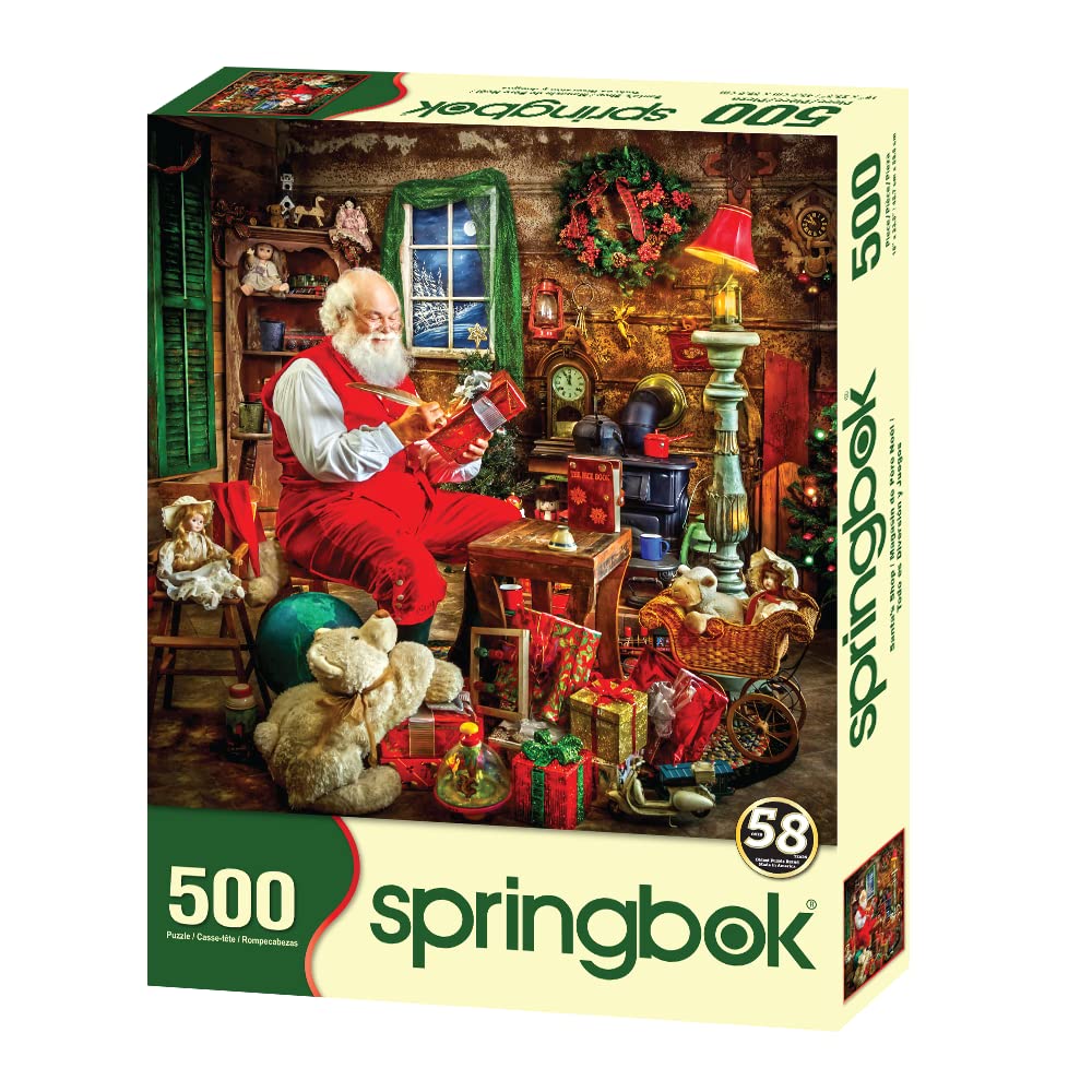 Springbok 500 Piece Jigsaw Puzzle Santa'S Shop