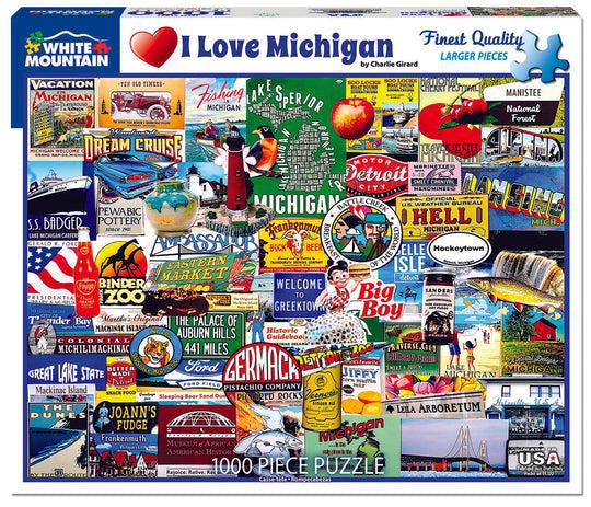 White Mountain Puzzles I Love Michigan - 1000 Piece Jigsaw Puzzle