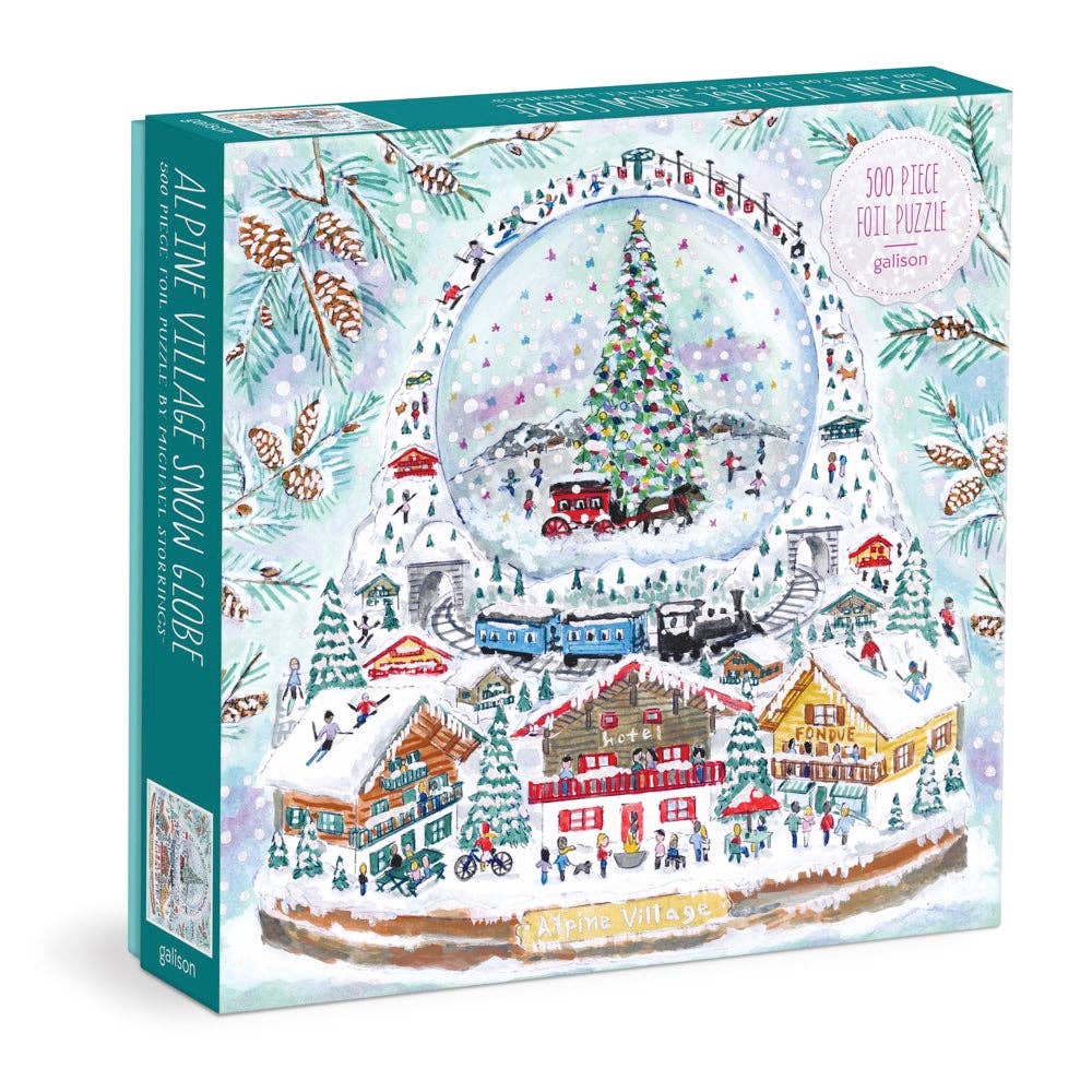 Galison - Michael Storrings Alpine Village Snowglobe 500 Piece Foil Puzzle