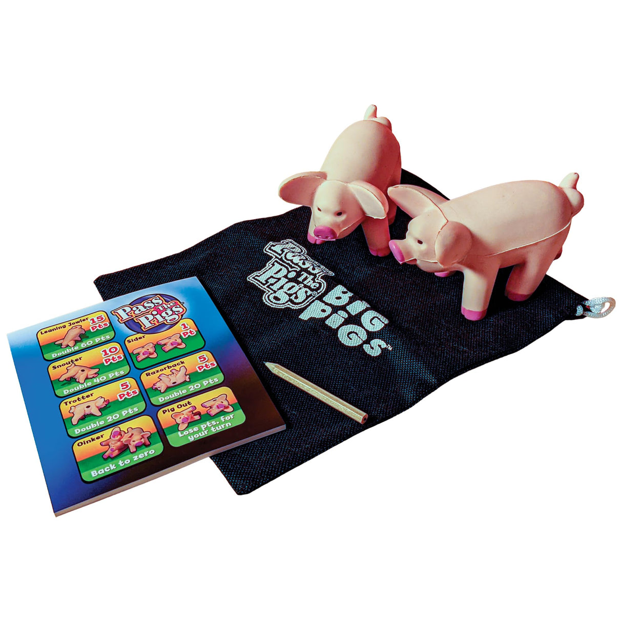 Pass The Pigs Big Pigs by Winning Moves Games USA, Hysterical Pig-Dice Rolling Game with Oversized Foam Pigs for 2+ Players, Ages 8 +