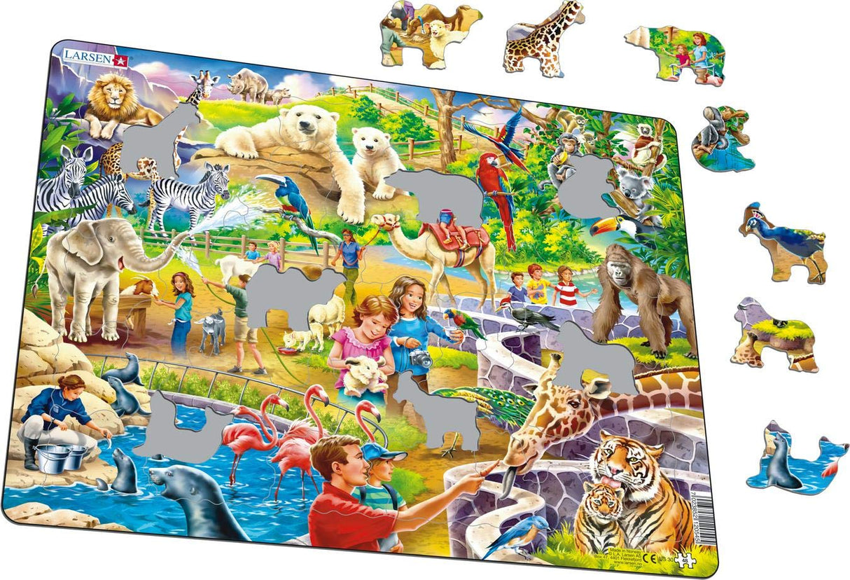 Larsen Puzzles Zoo Animals 48 Piece Children'S Jigsaw Puzzle