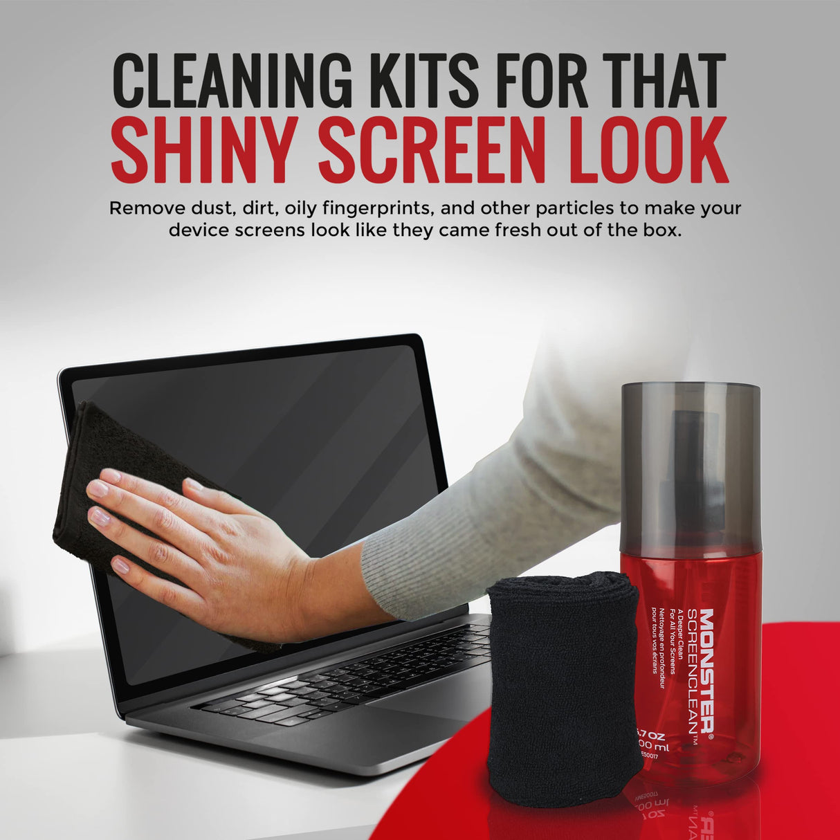 MONSTER AV SCREEN CLEAN 6.7 OZ (200ML) WITH MICROFIBER CLOTH