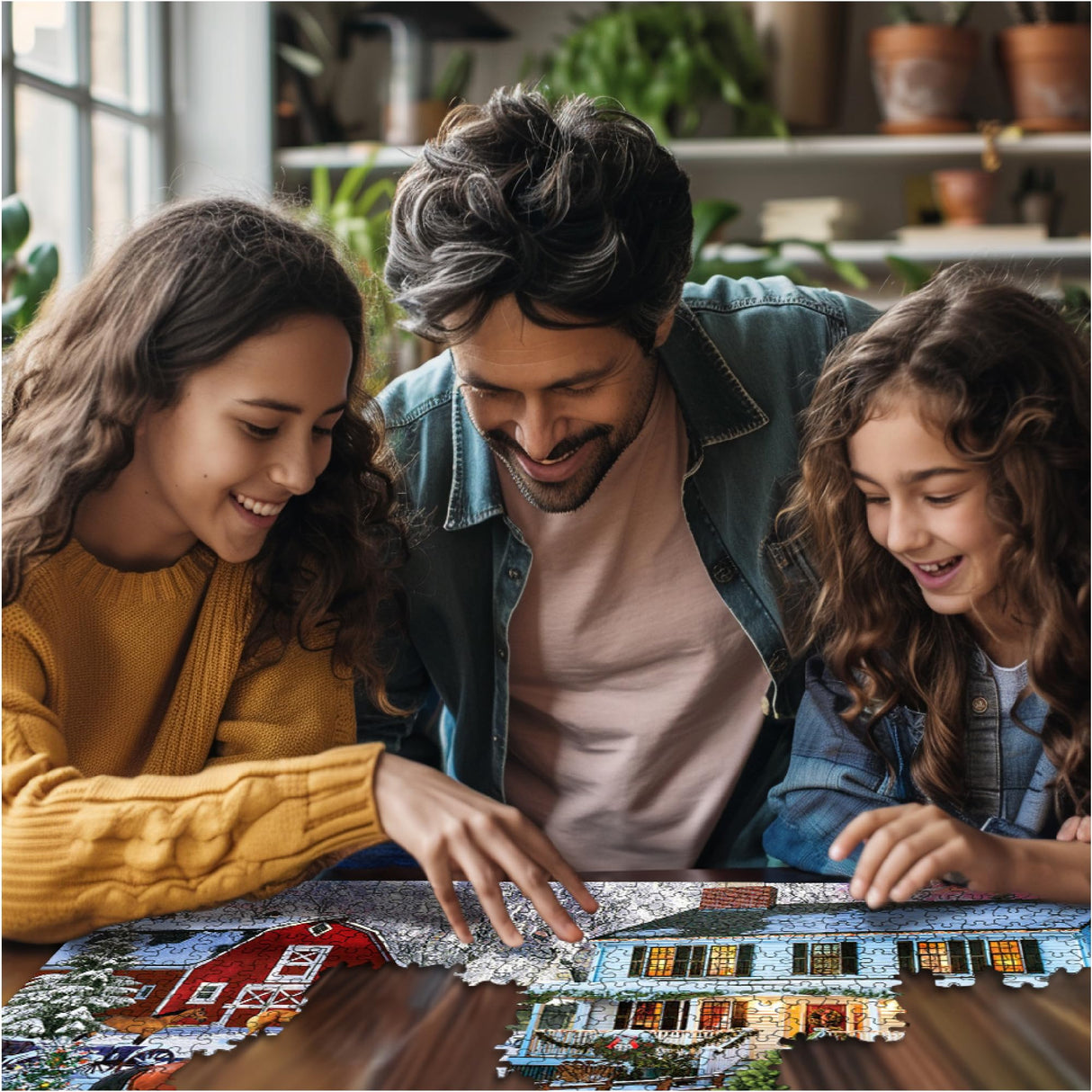 White Mountain Christmas on The Farm Christmas Puzzles 1000 Pieces Jigsaw Puzzle for Adults and Families