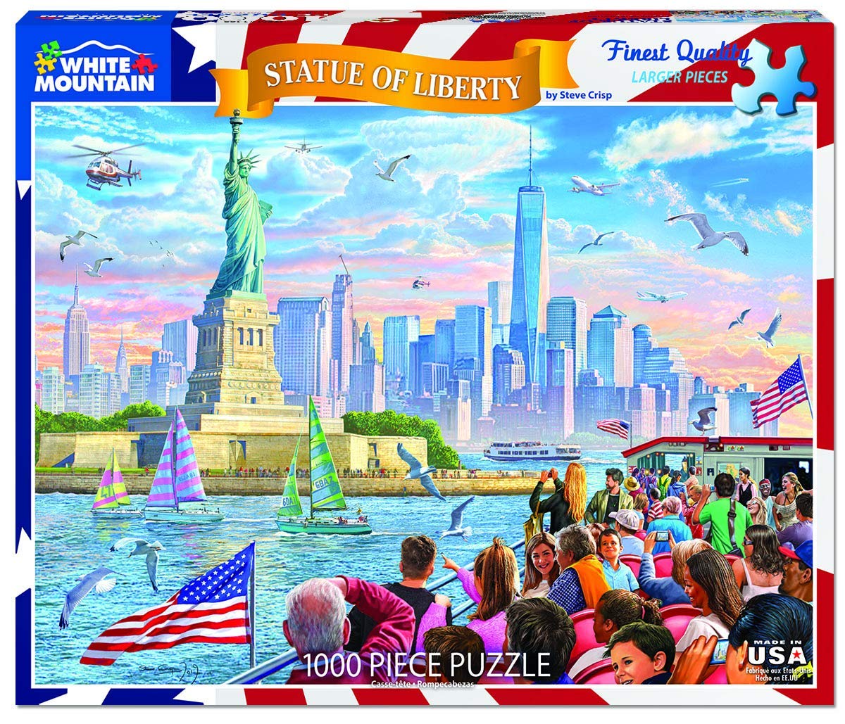 White Mountain Puzzles - Statue of Liberty - 1000 Piece Jigsaw Puzzle ...