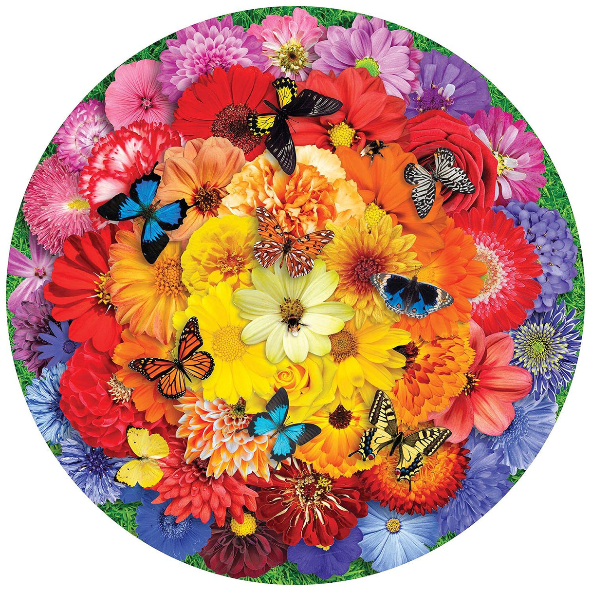 Springbok 500 Piece Round Jigsaw Puzzle Colorful Bloom