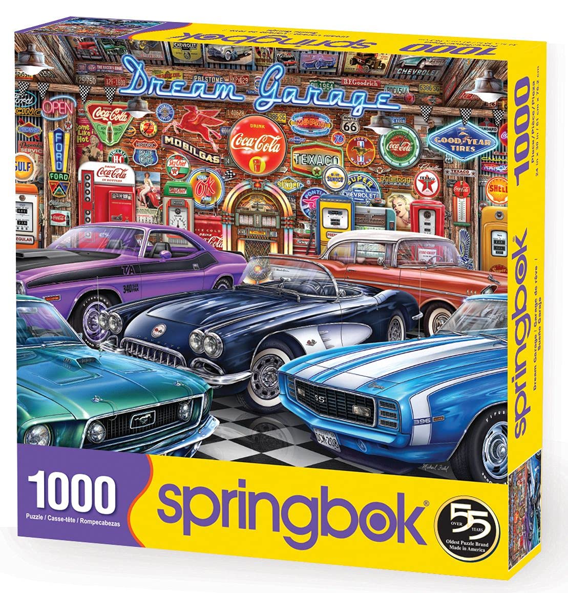 Springbok - Dream Garage - 1000 Piece Jigsaw Puzzle With Classic Muscle Cars