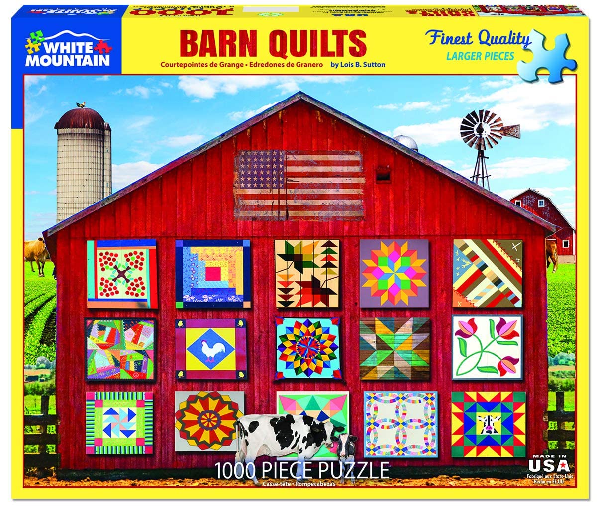 White Mountain Puzzles Barn Quilts - 1000 Piece Jigsaw Puzzle