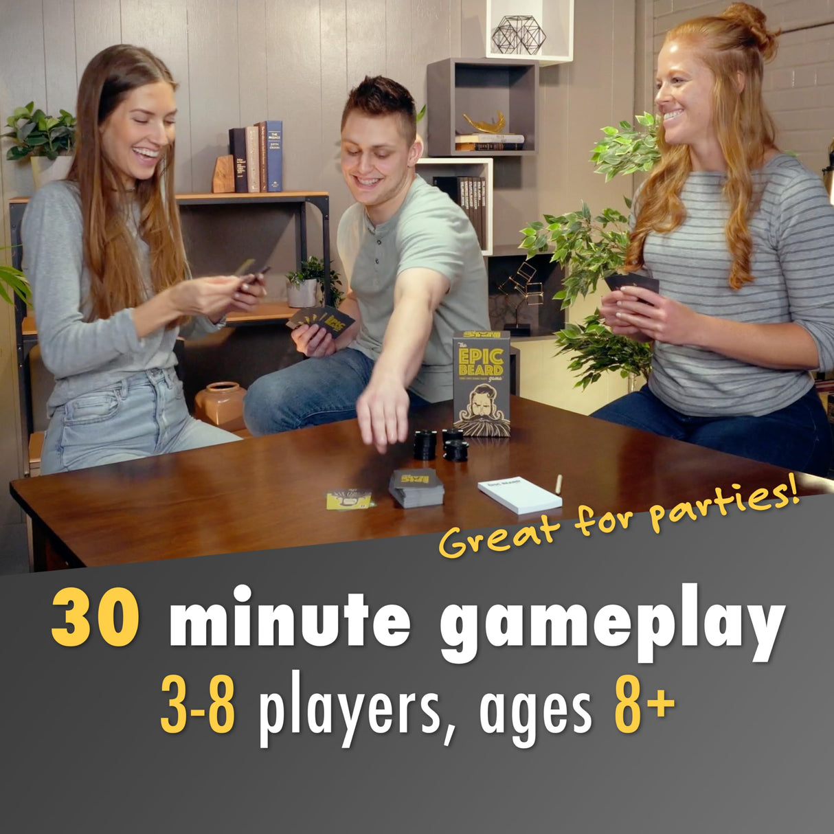 The Epic Beard Game Bluffing Adult Card Games for Game Night Strategy Card Games for Family and Kids 3-8 Players Ages 8+