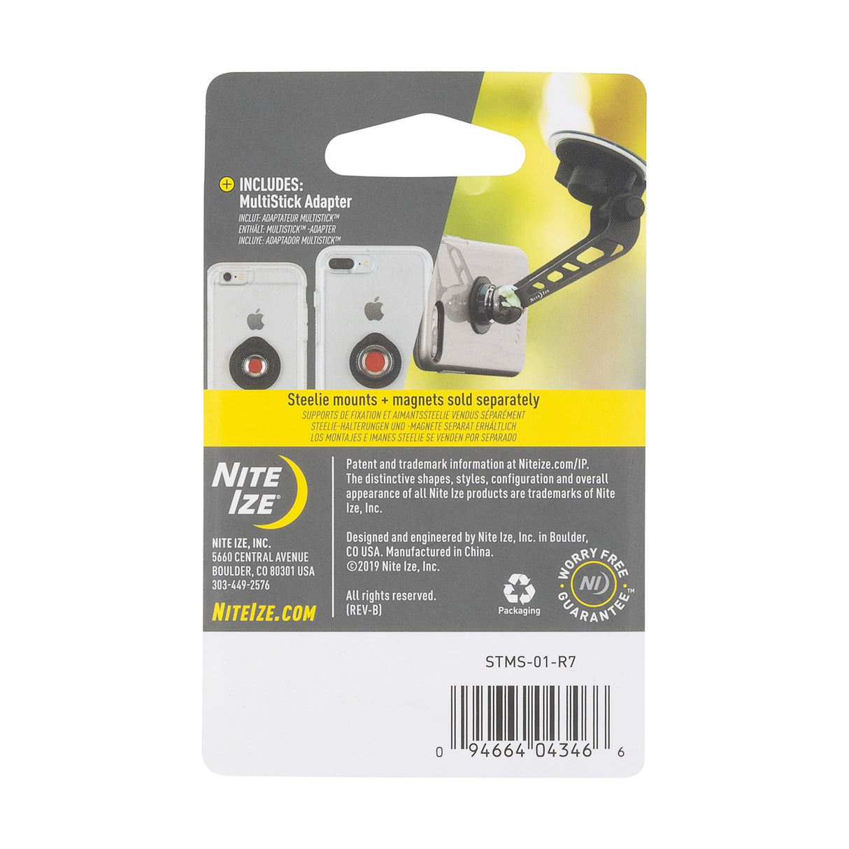 Nite Ize Restickable Adapter Hardware Mount (STMS-01-R7) , Black