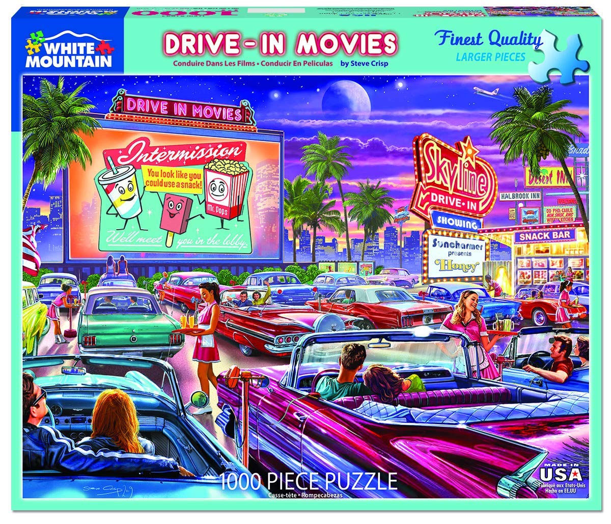 White Mountain Puzzles Drive-In Movie - 1000 Piece Jigsaw Puzzle