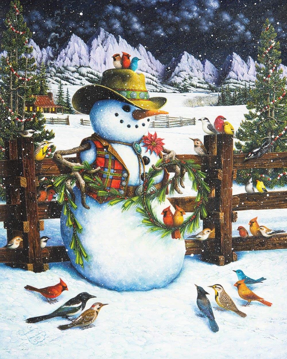 Springbok 1000 Piece Jigsaw Puzzle Western Snowman