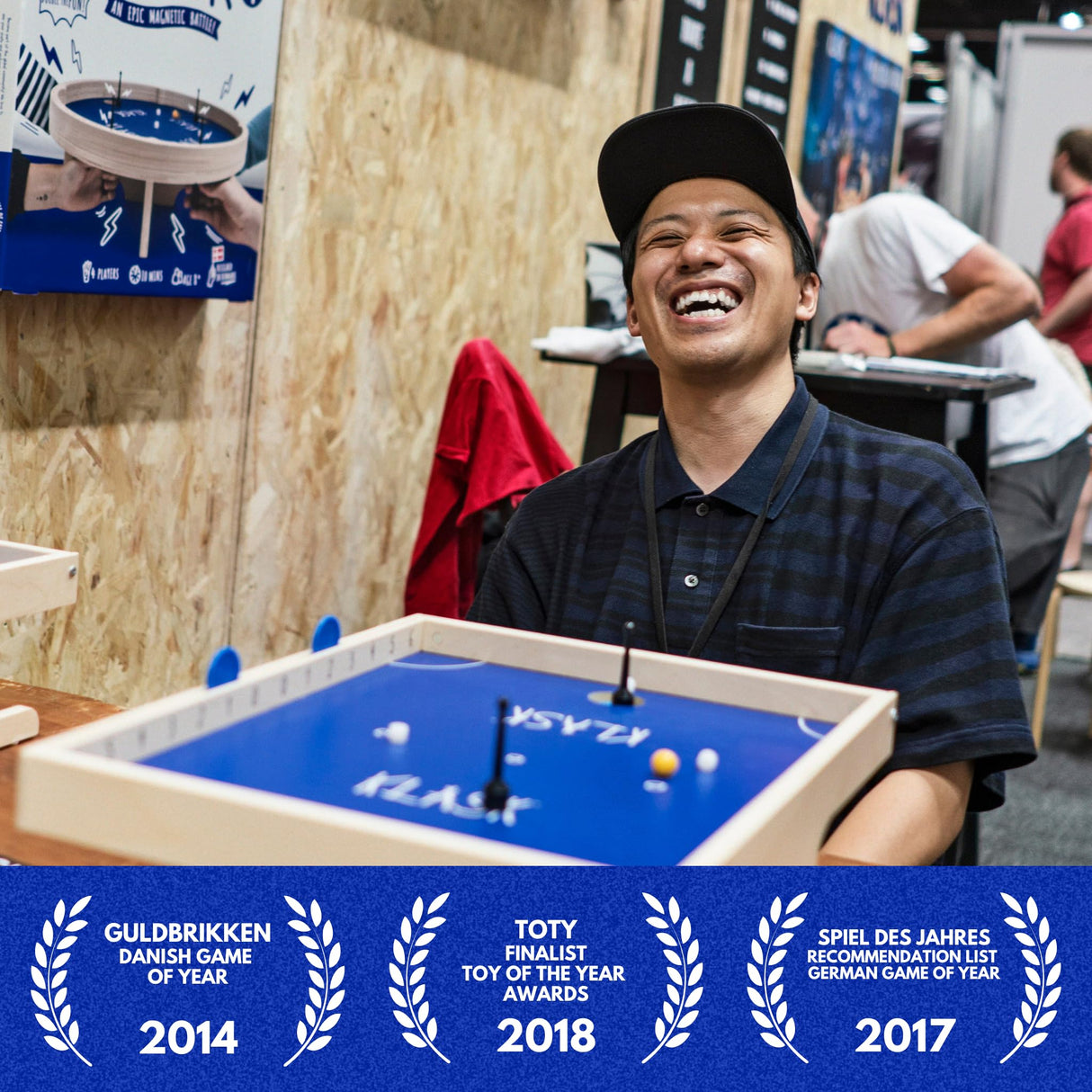 KLASK: The Magnetic Award-Winning Party Game of Skill - for Kids and Adults of All Ages That’s Half Foosball, Half Air Hockey