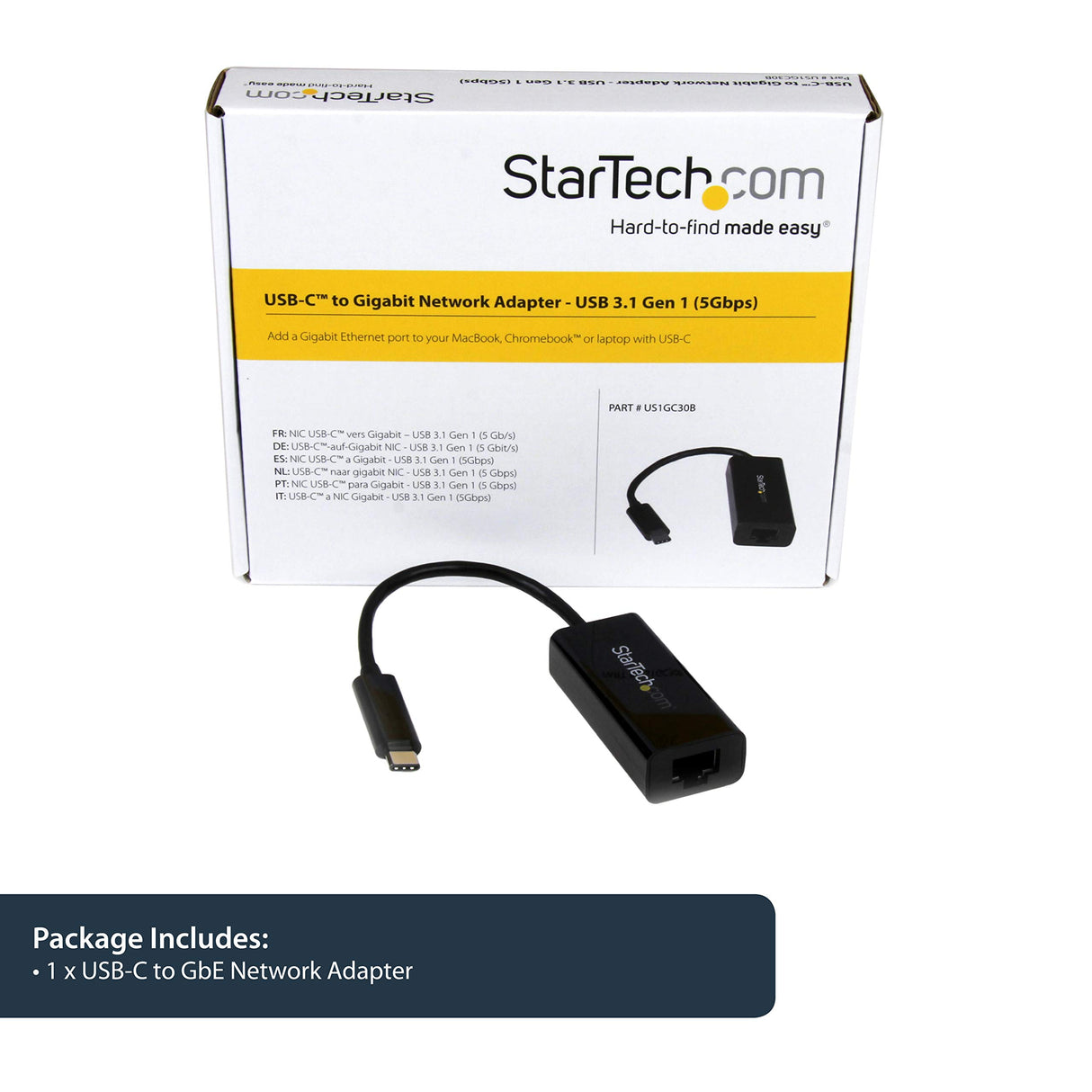STARTECH.COM USB C TO GIGABIT ETHERNET ADAPTER - THUNDERBOLT 3 - 10/100/1000MBPS