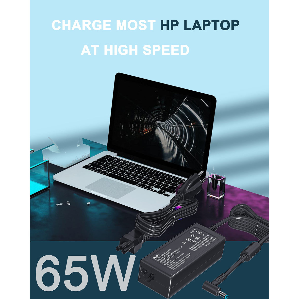 45W 65W Laptop Charger SK90A195231 for HP Pavilion 15-F:15-f111dx 15-f272wm 15-f211wm 15-f271wm 15-f233wm 15-f387wm 15-f211nr 15-f337wm 15-f224wm and More hp Laptop Power Supply Cargador Ac Adapter