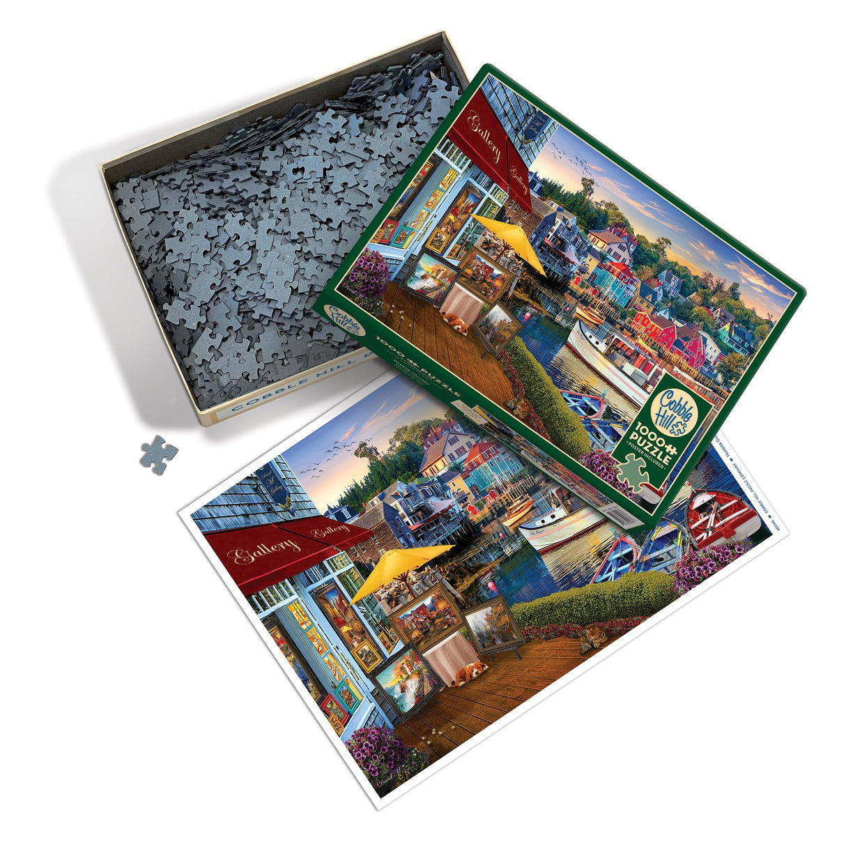Cobble Hill 1000 Piece Puzzle - Harbor Gallery - Sample Poster Included