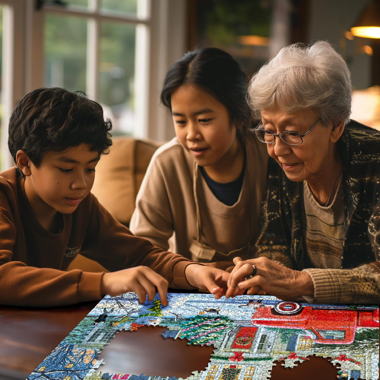 White Mountain Home For The Holidays Christmas Puzzles 1000 Pieces Winter Puzzle for Adults and Family