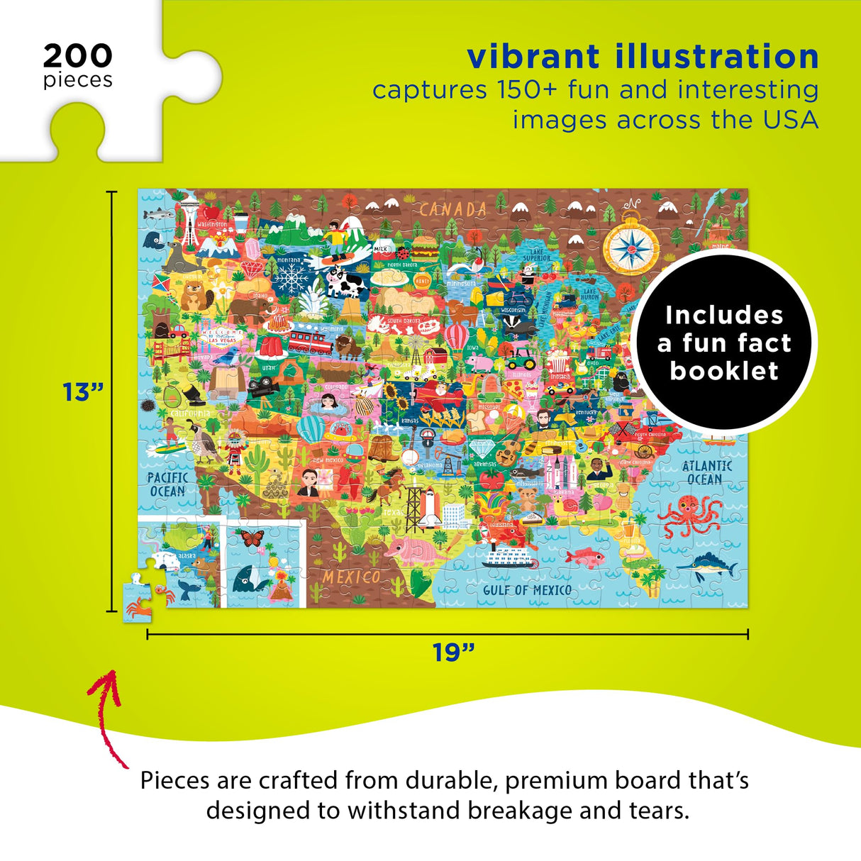 Crocodile Creek 200-pc USA Puzzle