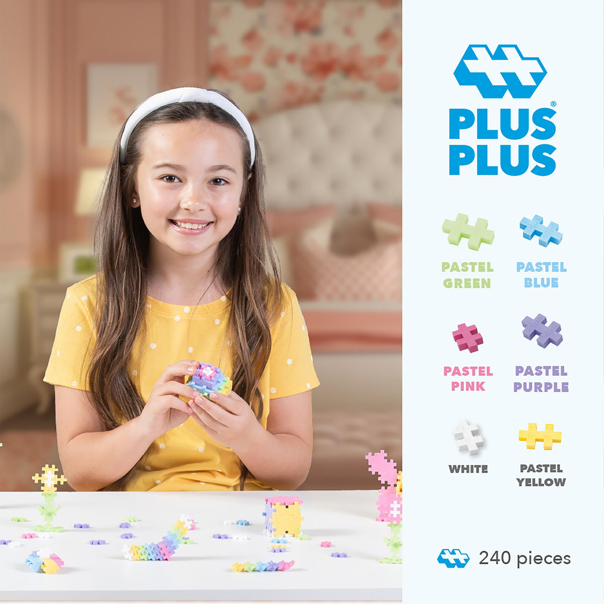 PLUS PLUS 240 Piece Pastel Mix Play Tube