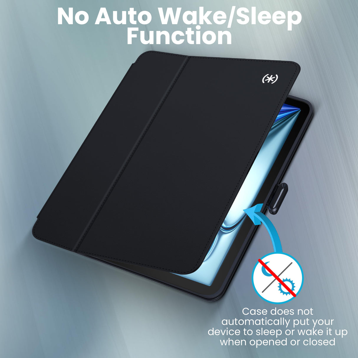 Speck New iPad Pro 11 Inch Case (2024 Model, 5th Gen) - with Pencil Holder, Drop & Camera Protection, Slim Multi Range Stand, Balance Folio, No Auto/Sleep Wake Function - Black/Black/White