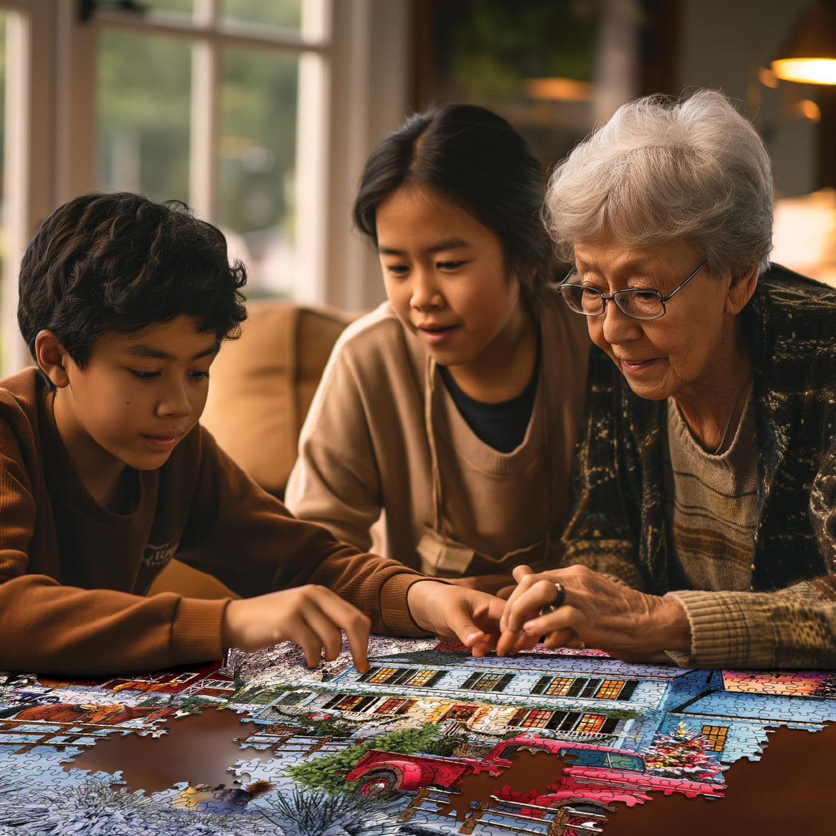 White Mountain Christmas on The Farm Christmas Puzzles 1000 Pieces Jigsaw Puzzle for Adults and Families