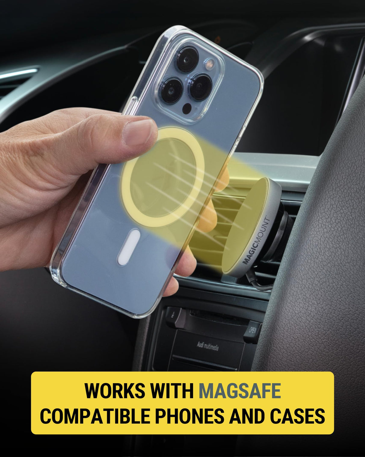 Scosche MagicMount Charge Pro Qi2 MagSafe Car Mount Charger