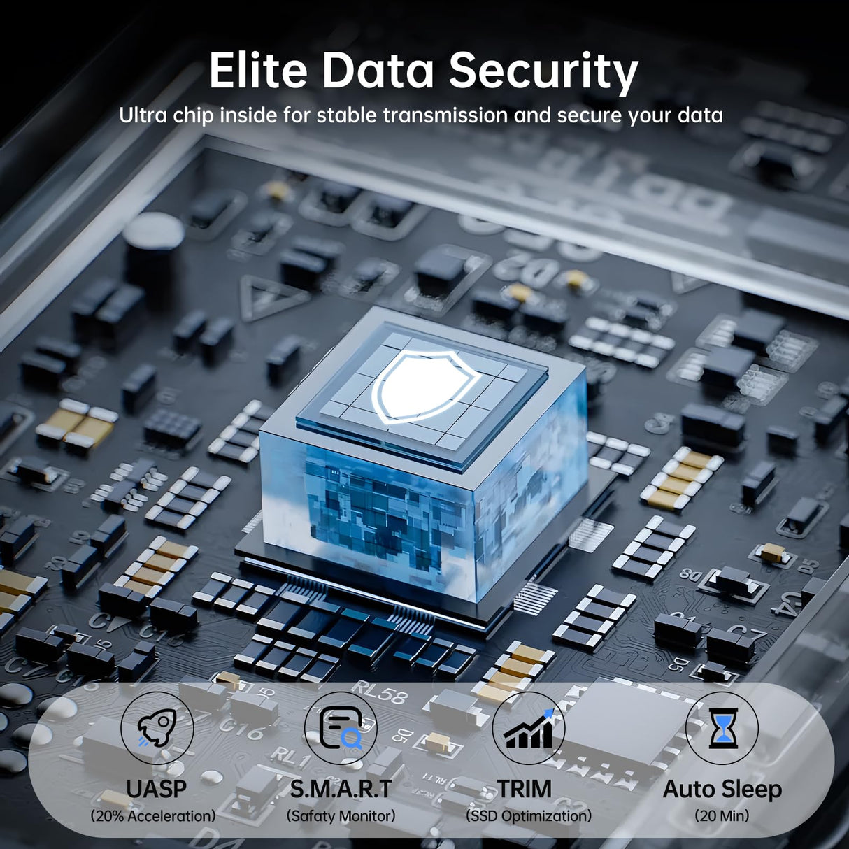 SSK Aluminum M.2 NVME SATA SSD Enclosure Adapter, USB 3.2 Gen 2 (10 Gbps) to NVME PCI-E SATA M-Key/(B+M) Key Solid State Drive External Enclosure Support UASP Trim for NVME/SATA SSDs 2242/2260/2280