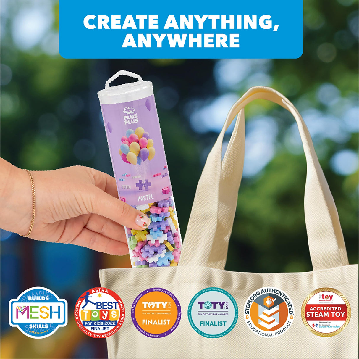 PLUS PLUS 240 Piece Pastel Mix Play Tube