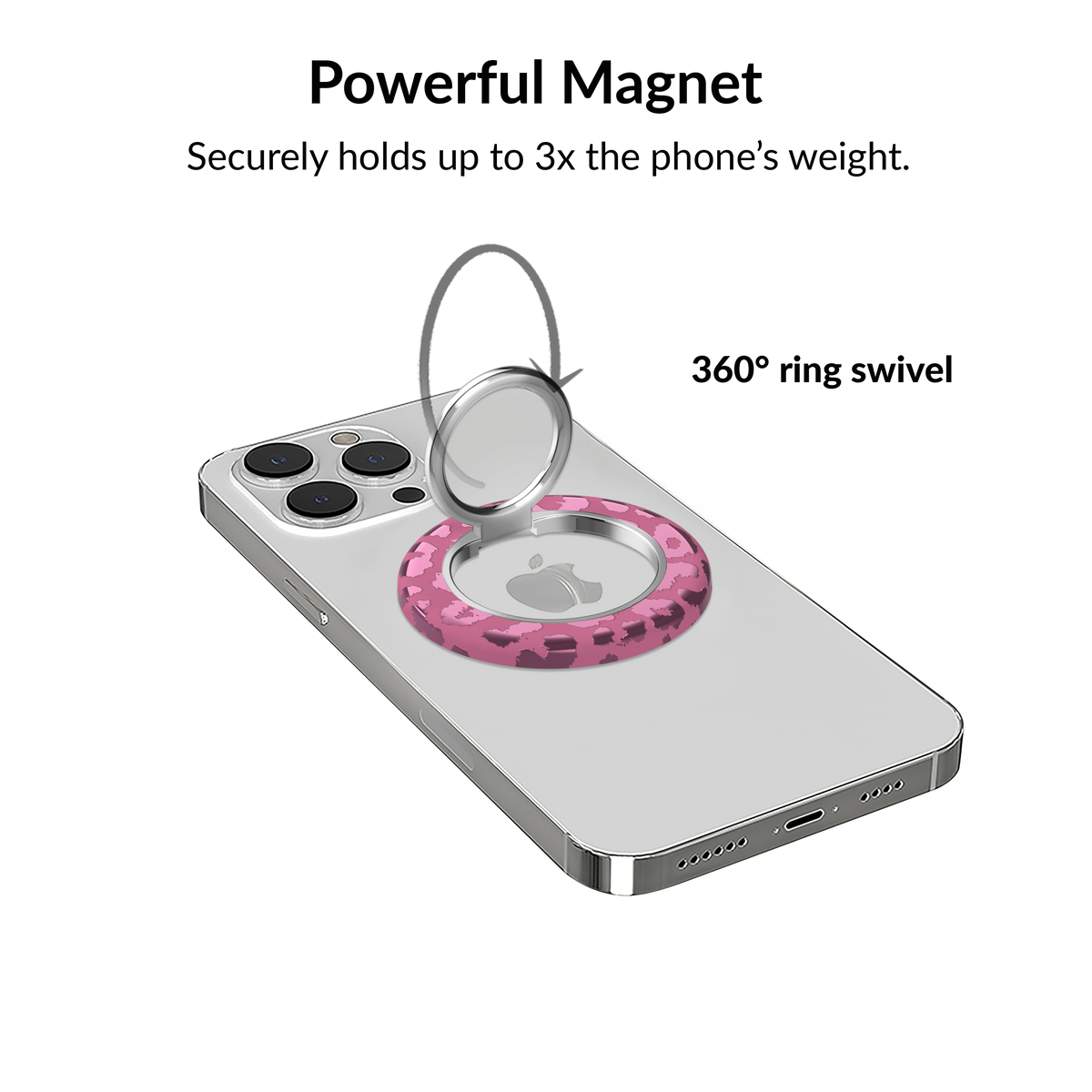 VELVET CAVIAR - Magnetic Phone Ring & Stand - Pink Ruby Leopard