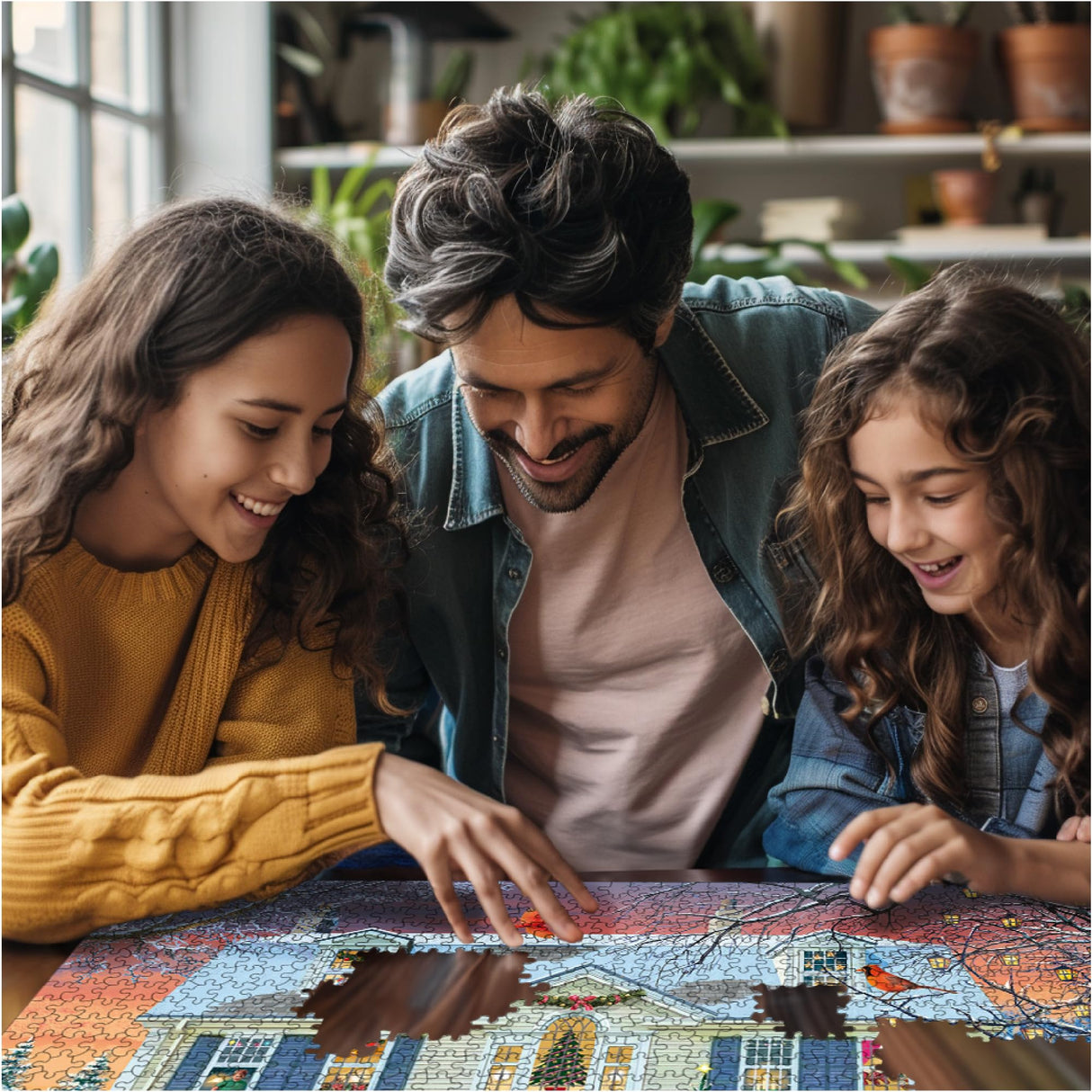 White Mountain Home For The Holidays Christmas Puzzles 1000 Pieces Winter Puzzle for Adults and Family