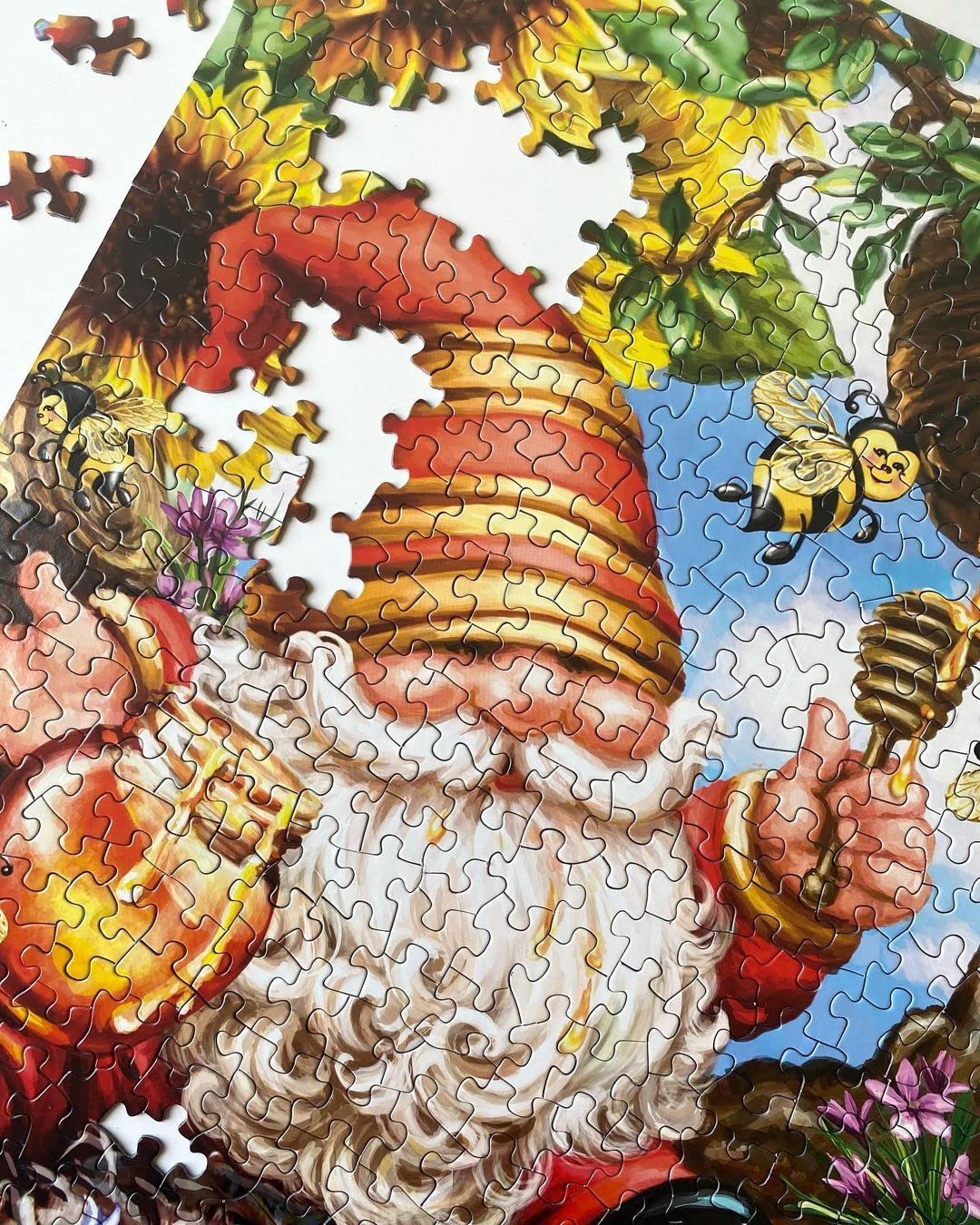 Springbok 500 Piece Jigsaw Puzzle Gnome Worries Bee Happy