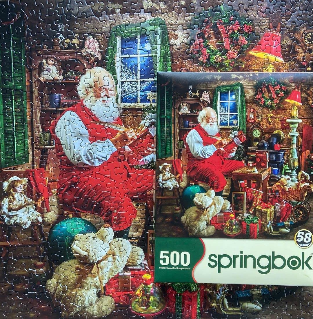 Springbok 500 Piece Jigsaw Puzzle Santa'S Shop