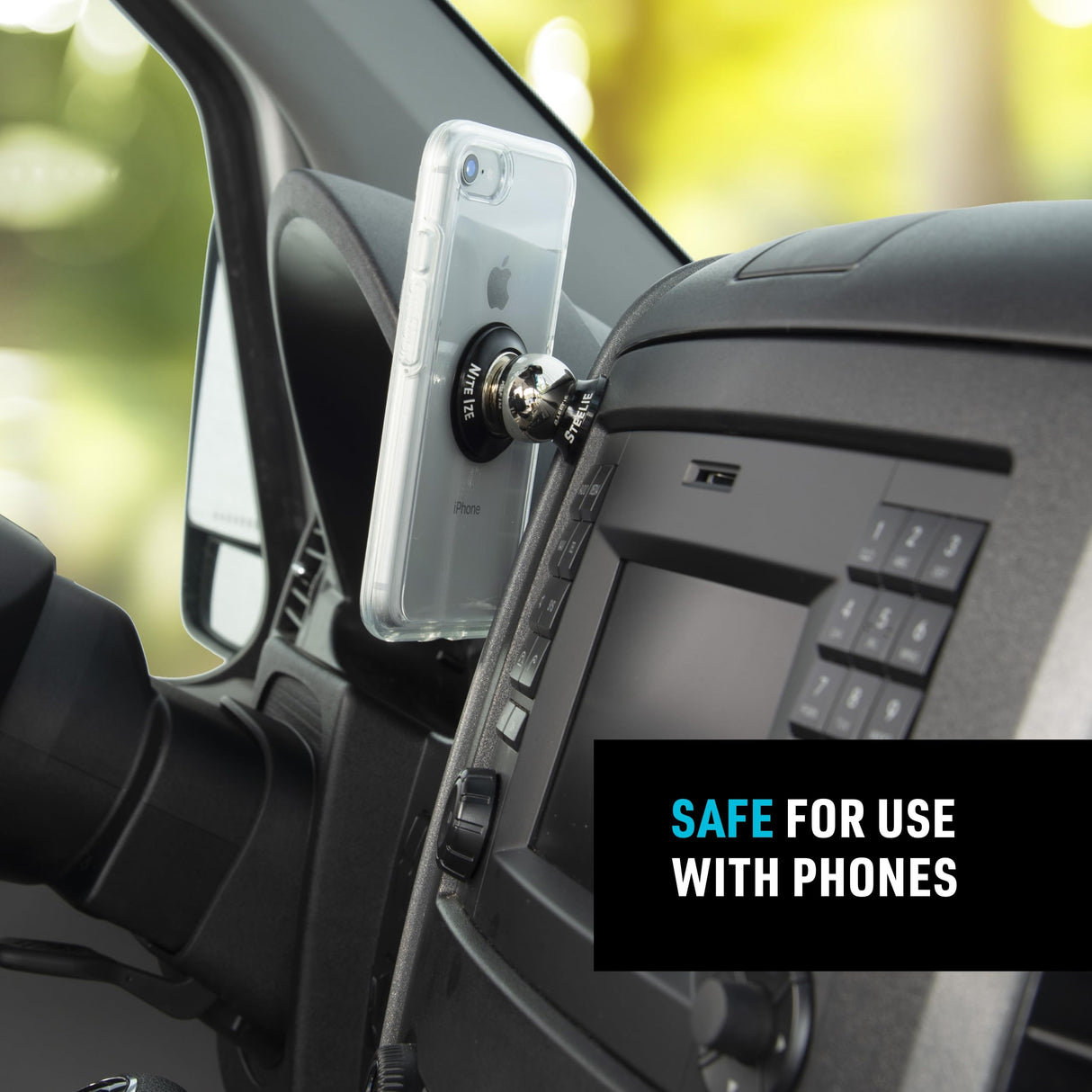 Nite Ize Steelie Orbiter Dash Kit - Magnetic Dashboard Phone Mount - Easy-to-Use & Durable Cell Phone Car Holder