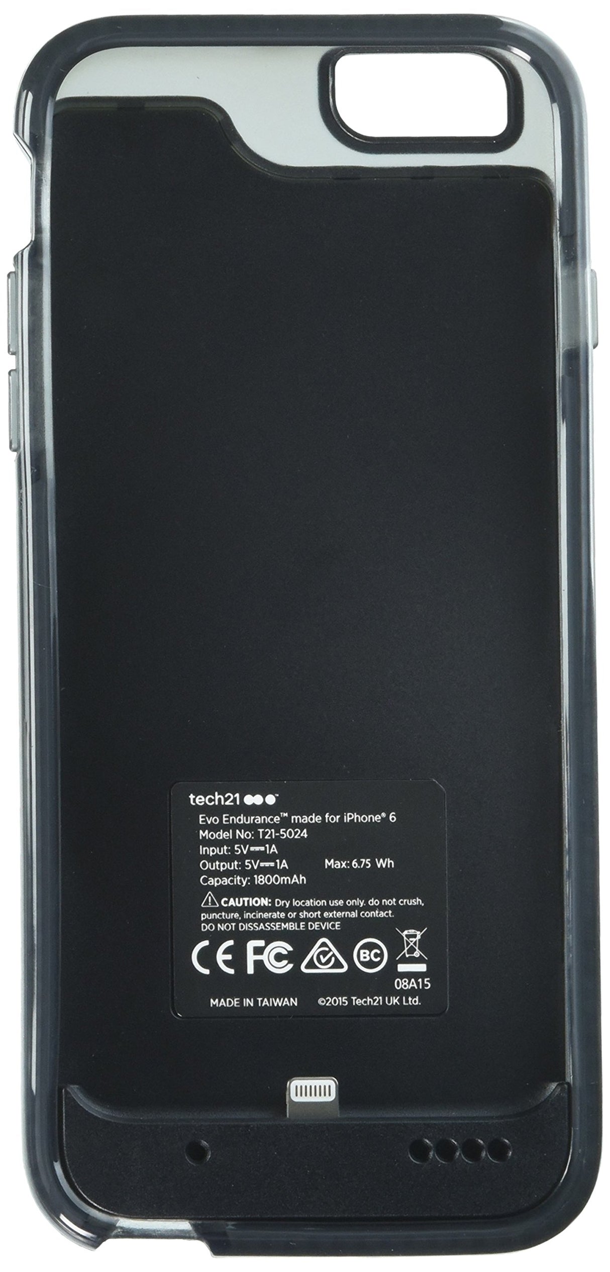 TECH21 EVO ENDURANCE BATTERY CASE - IPHONE 6/7/8 & SE- BLACK