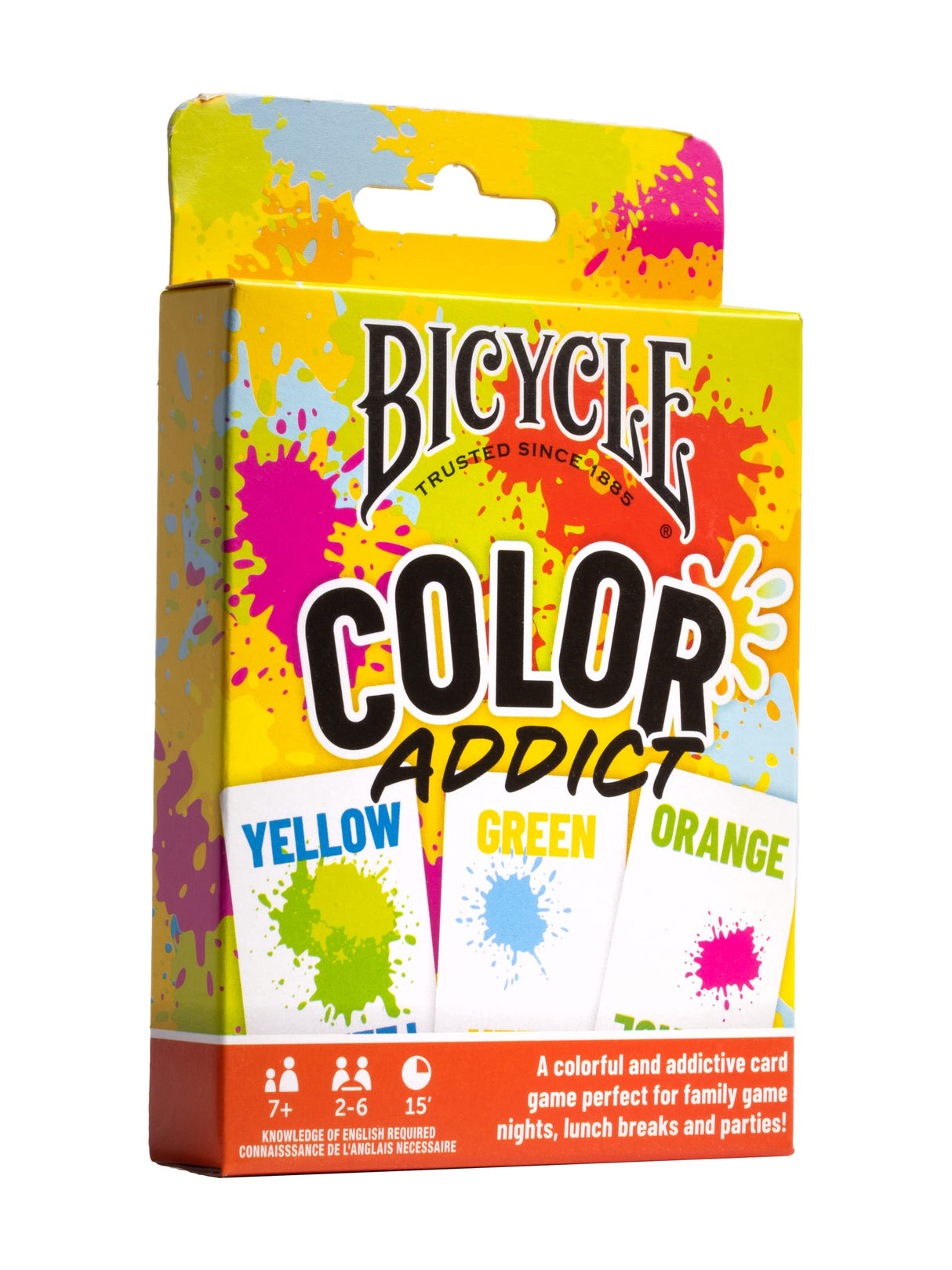 Bicycle Color Addict Matching Family Card Game, Up to 6 Players (Ages 7 and Up), Yellow