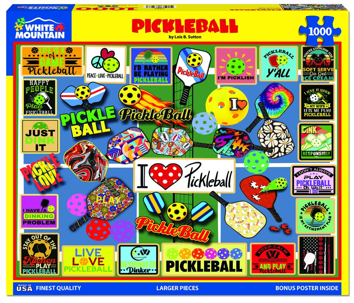 White Mountain Puzzles - Pickleball - 1000 Piece Jigsaw Puzzle
