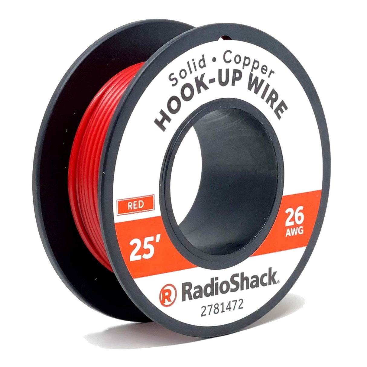 2781465: 26 AWG SOLID COPPER HOOK-UP WIRE - BLACK / 25' - BLACK / 100' - RED /
