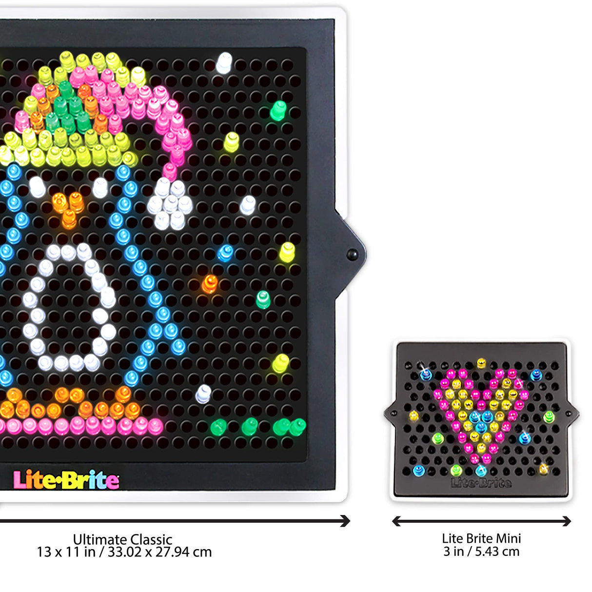Lite-Brite Mini, Light Up Drawing Board, Mini LED Drawing Board with Colors, Travel-Sized Toys for Creative Play, Glow Art Neon Effect Drawing Board, Light Toys for Kids Aged 4 +