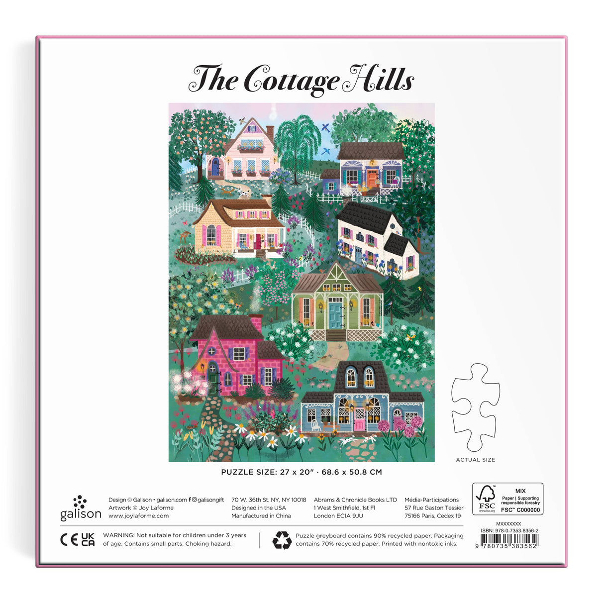 Galison - Joy Laforme The Cottage Hills 1000 Piece Puzzle in a Square Box