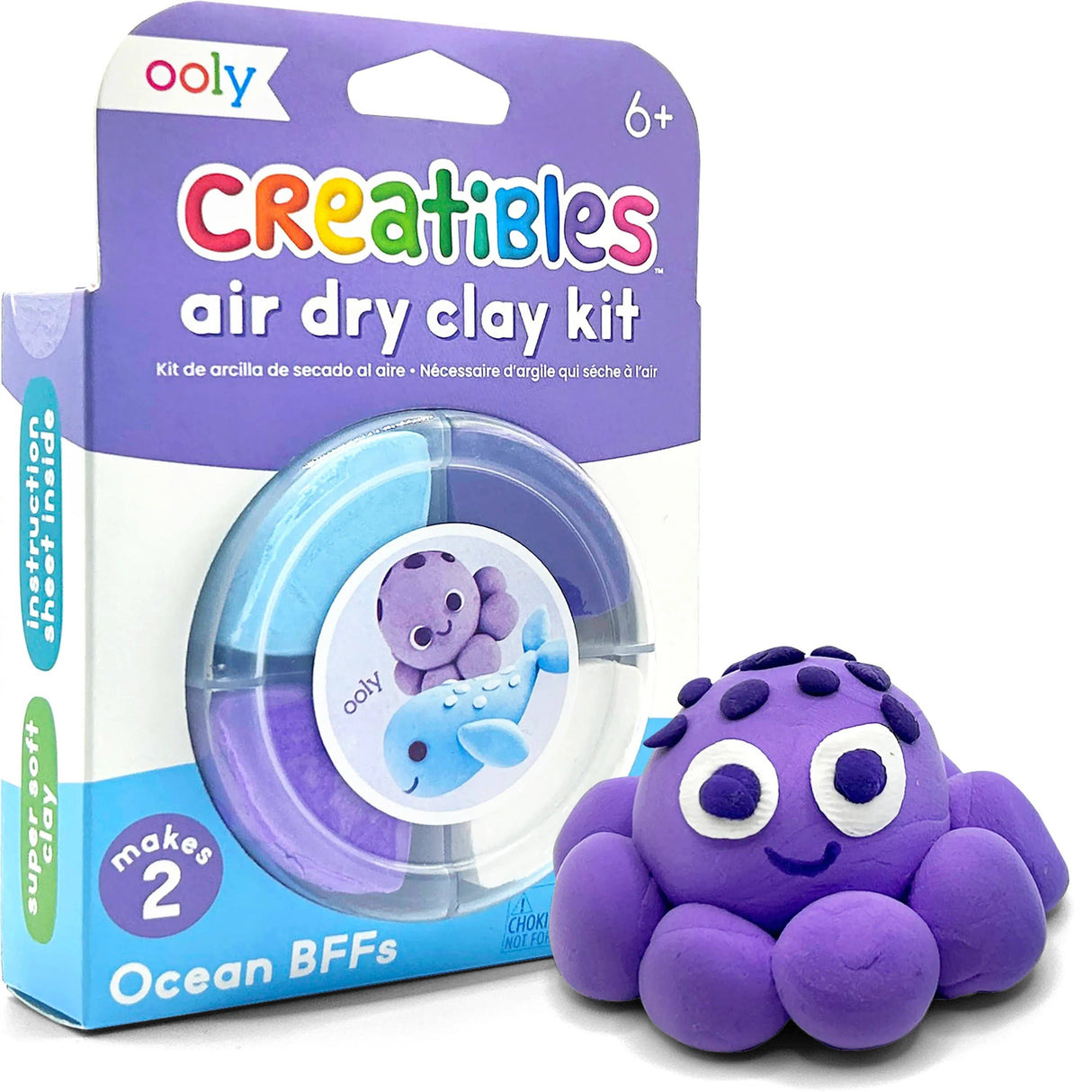 OOLY - Creatibles: Air Dry Clay BFFs Kit - Ocean Pals (Set of 4 Col