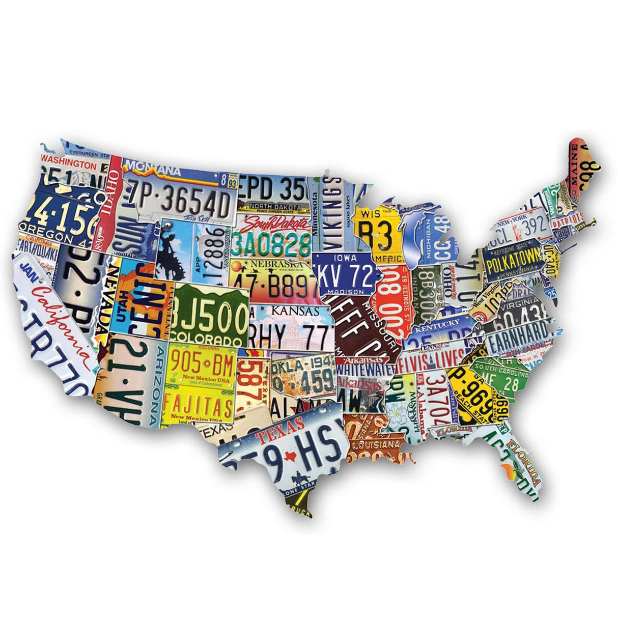 Wood Expressions - USA License Plates Jigsaw Puzzle