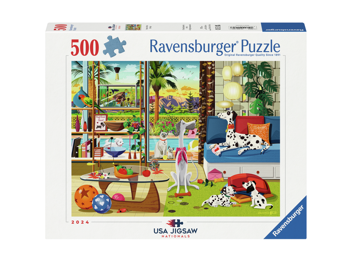 Ravensburger Pets of Palm Springs 500 Piece Jigsaw Puzzle | Unique Piece Design | Softclick Technology | Ideal Gift for Puzzle Enthusiasts