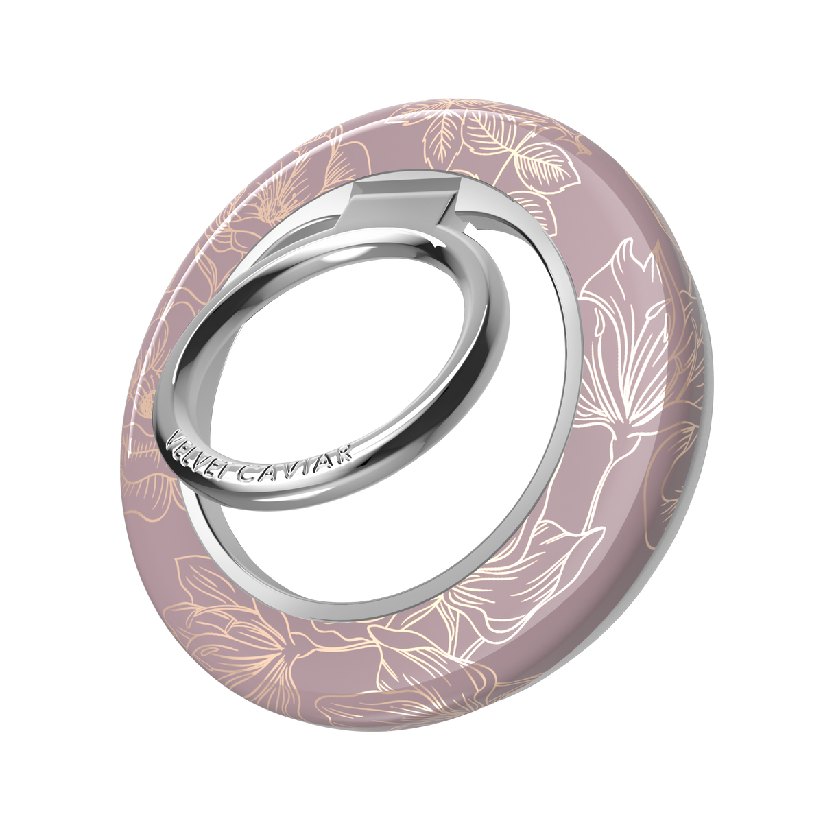 VELVET CAVIAR - Magnetic Phone Ring & Stand - Dusty Rose Chrome Floral