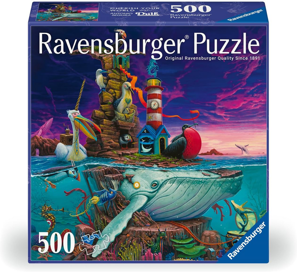 Ravensburger Archipelago 500 Piece Jigsaw Puzzle | Oceanic Refuge Art by Dulk | Eco-Inspired Visuals | Premium Quality