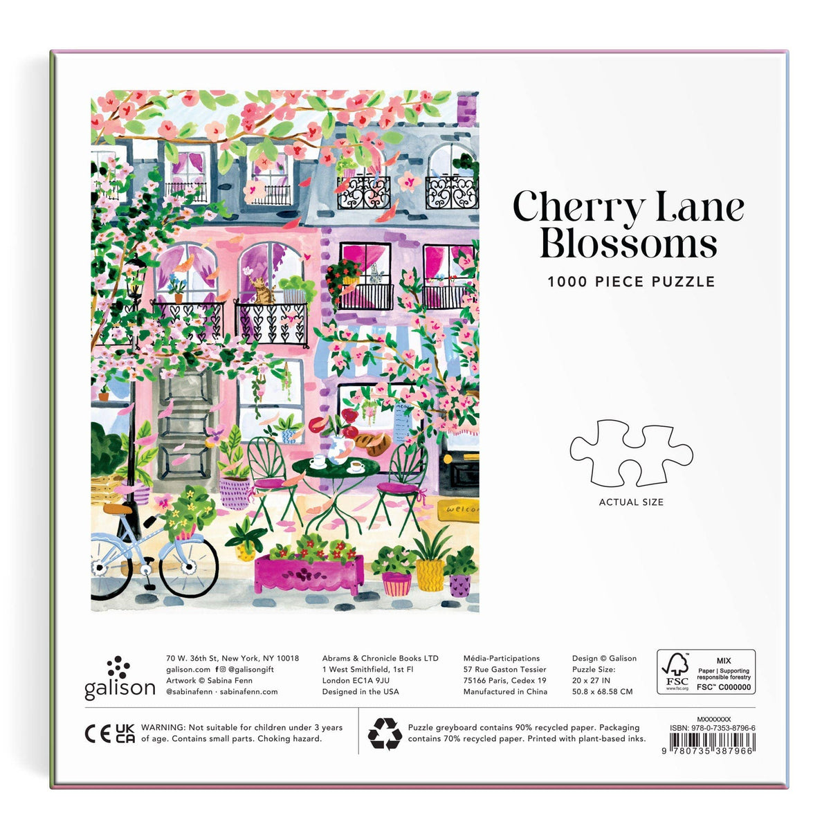 Galison - Cherry Lane Blossoms 1000 Piece Puzzle