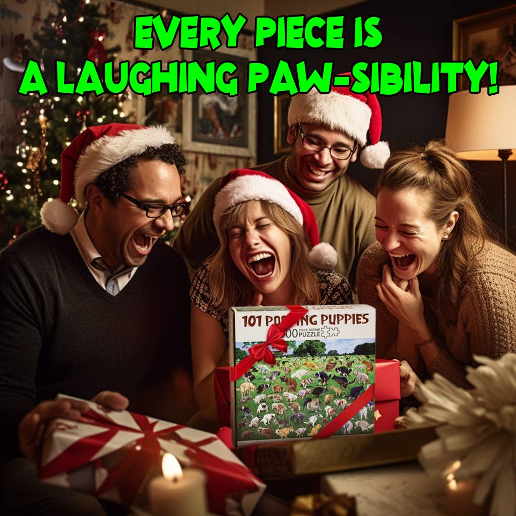 101 Pooping Puppies 1000-Piece Puzzle, Christmas Gift, Gag