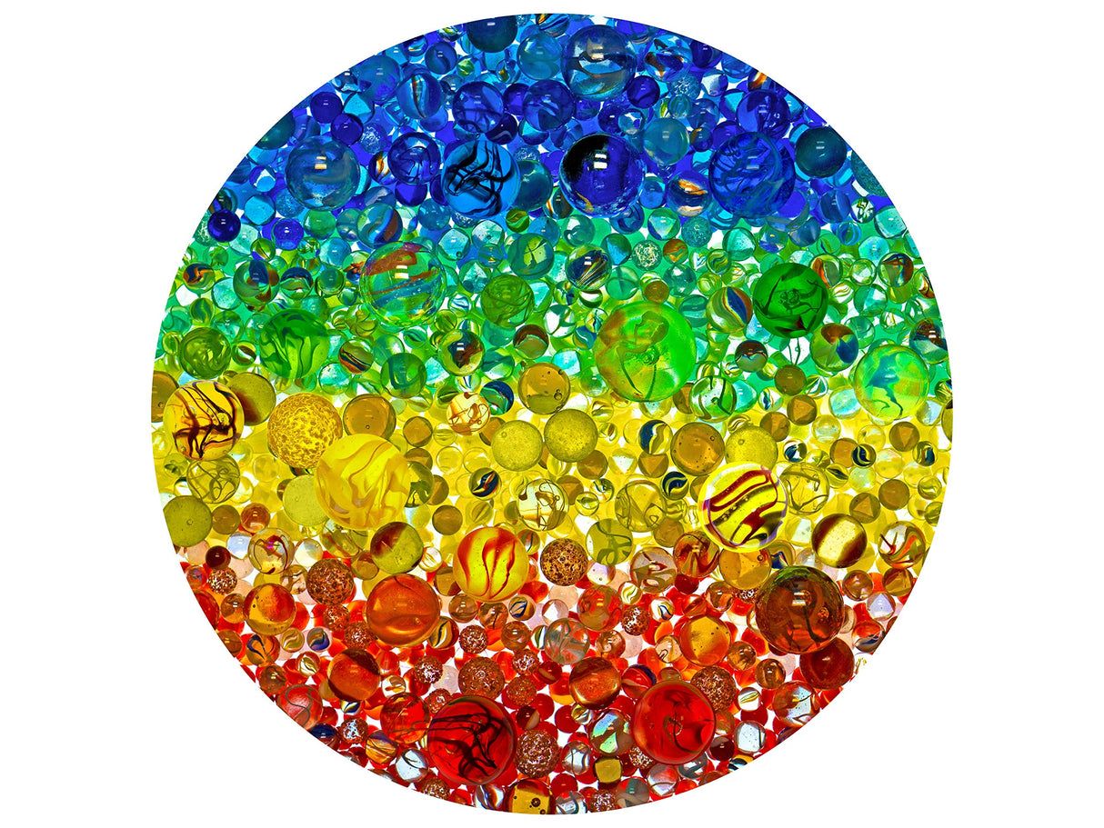 Springbok 500 Piece Round Jigsaw Puzzle Illuminated Marbles