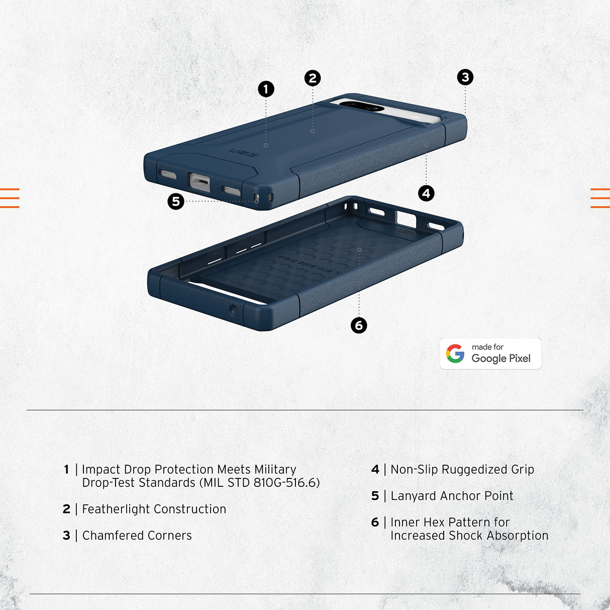 URBAN ARMOR GEAR (UAG) - SCOUT CASE FOR GOOGLE PIXEL 7A - BL