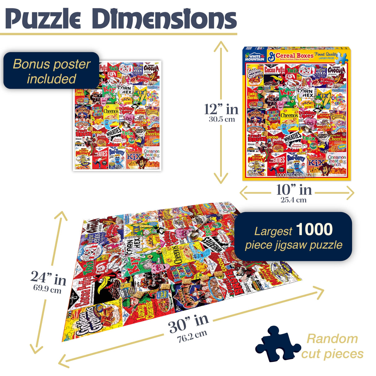 White Mountain Puzzles Cereal Boxes - 1000 Piece Jigsaw Puzzle