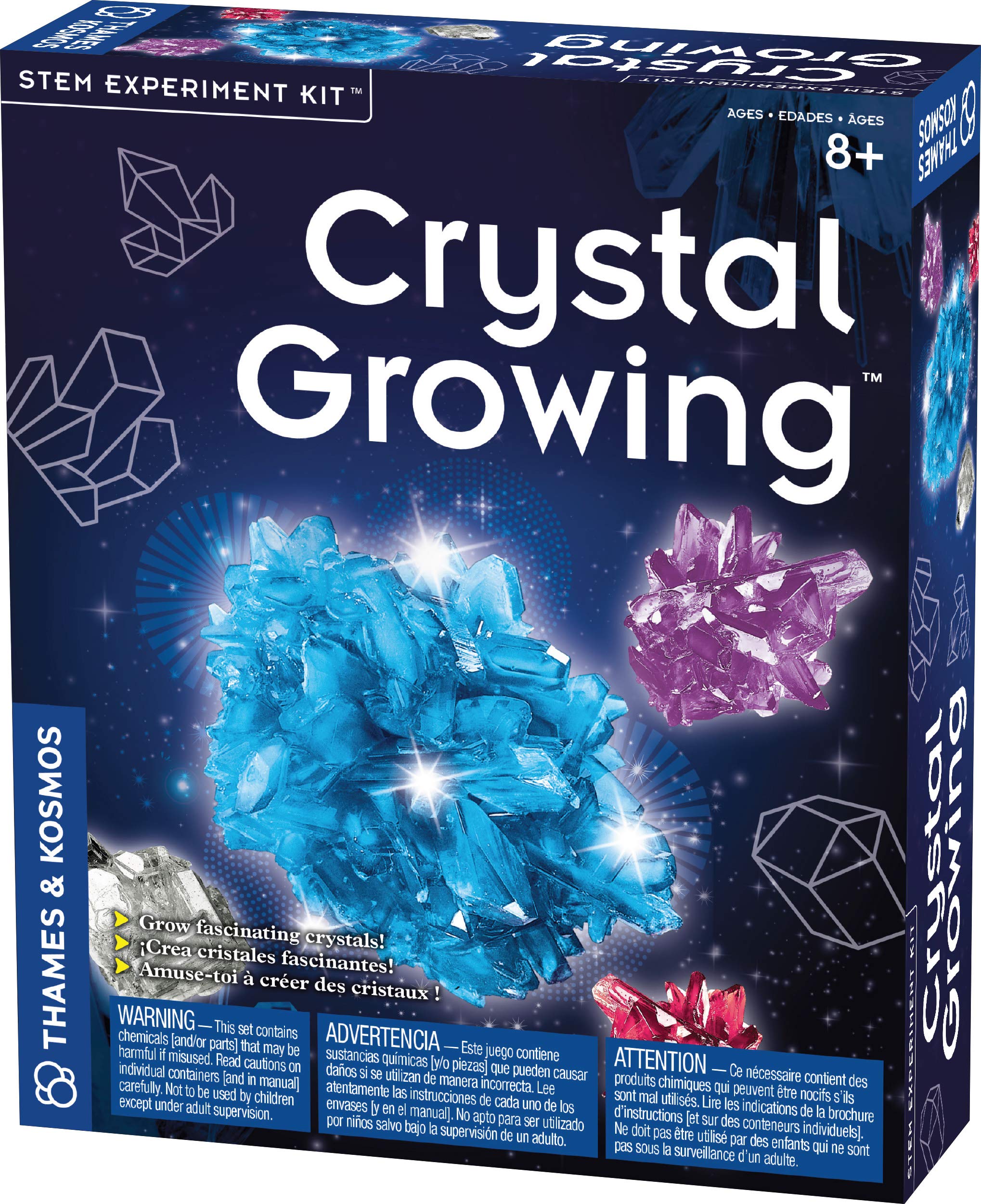 Thames & Kosmos - Kit Di Coltivazione Di Cristalli: Crescono In Una Notte! 3 Esperimenti Scientifici Per Bambini Da 8 Anni